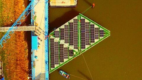 Bộ pin mặt trời nổi 555 MW có thể chịu gió bão