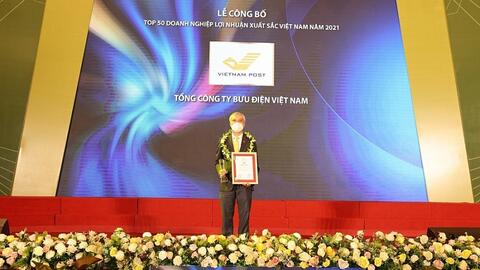 Bưu điện Việt Nam nằm trong top 50 doanh nghiệp lợi nhuận xuất sắc Việt Nam 2021