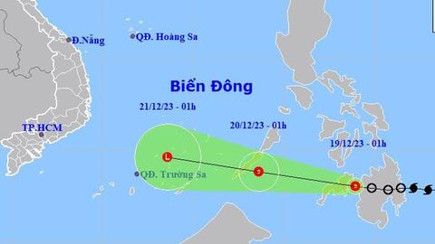 Đêm nay, áp thấp nhiệt đới vào Biển Đông
