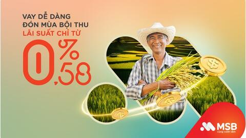 MSB tài trợ tới 95% nhu cầu vốn cho khách hàng vay phát triển nông nghiệp