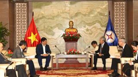 Tổng giám đốc EVN tiếp lãnh đạo Công ty JINED (Nhật Bản)