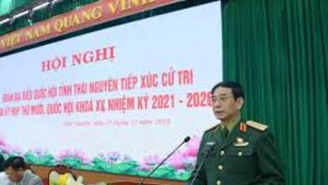 Đại tướng Phan Văn Giang tiếp xúc cử tri tại tỉnh Thái Nguyên