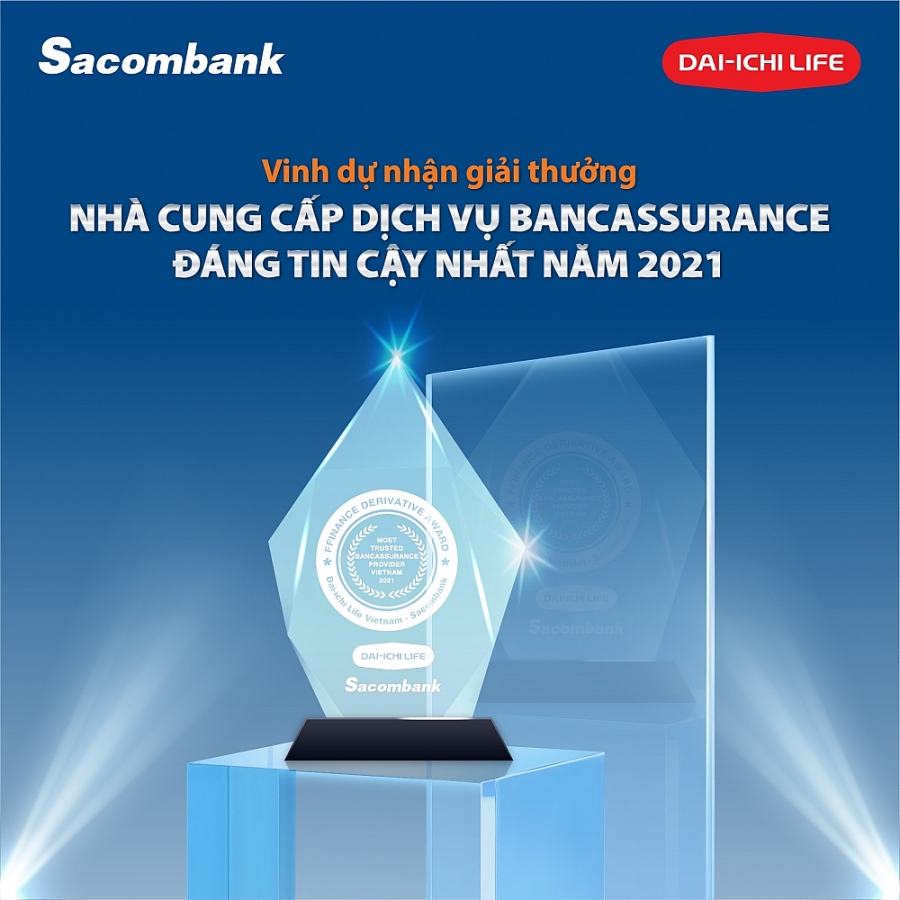 Dai-ichi Life Việt Nam và Sacombank nhận giải thưởng quốc tế về dịch vụ Bancassurance