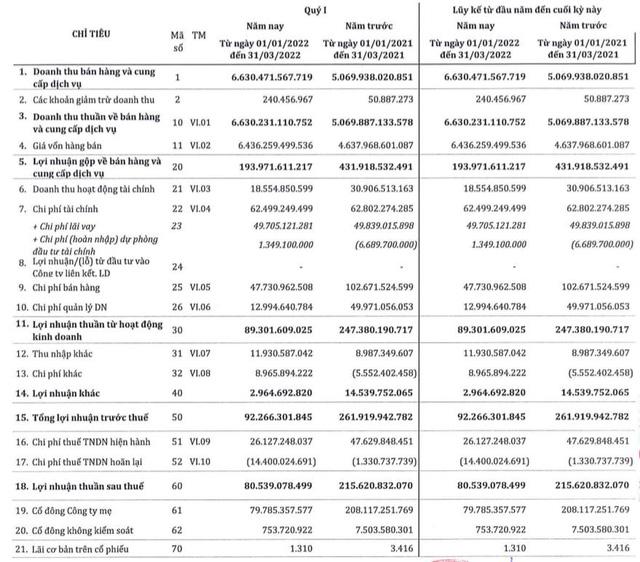 Thép SMC: Giá vốn tăng cao, lãi quý 1/2022 sụt giảm 63% so với cùng kỳ năm trước - Ảnh 1.