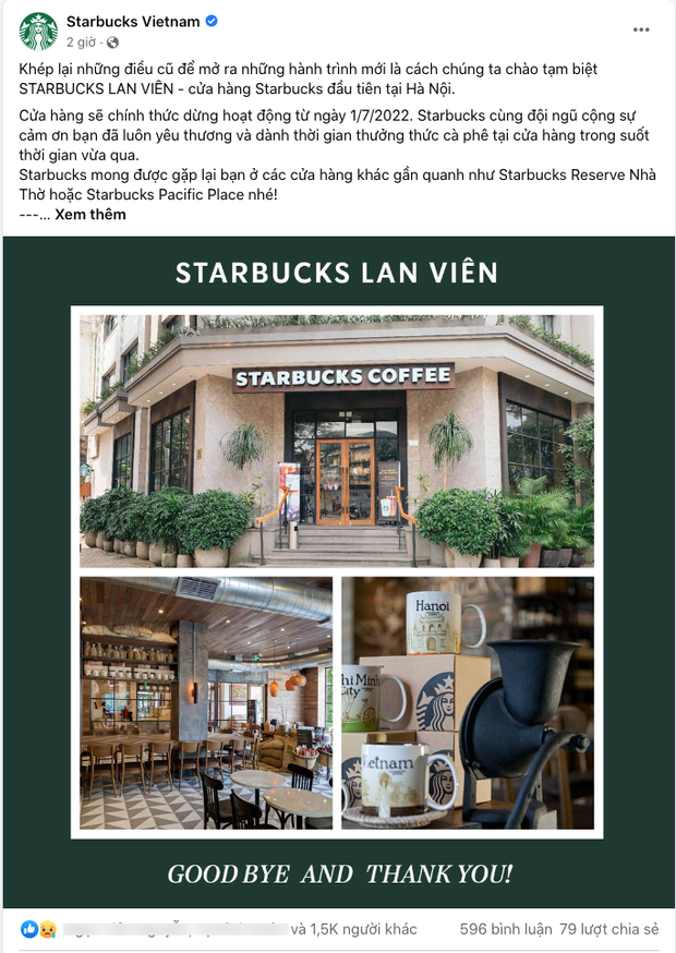 Nóng: Cửa hàng Starbucks đầu tiên tại Hà Nội sẽ đóng cửa từ ngày 1/7 sau 8 năm hoạt động  - Ảnh 1.