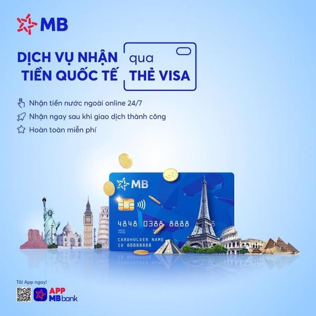 Nhận tiền từ nước ngoài dễ dàng với thẻ thanh toán quốc tế MB Visa - Ảnh 1.