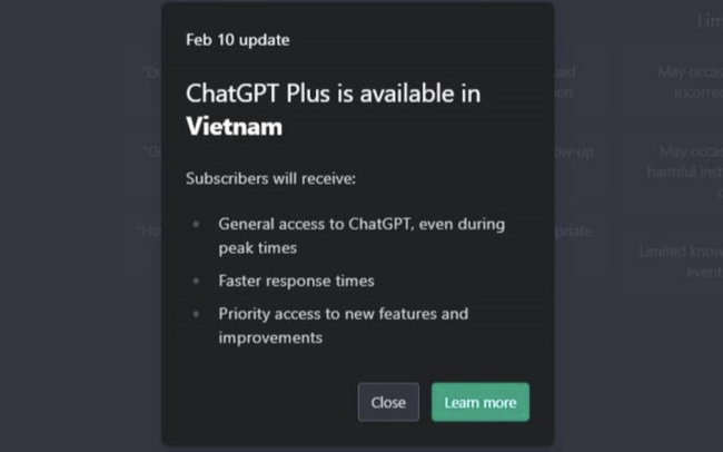 ChatGPT đã có mặt tại Việt Nam