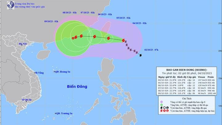Khi nào bão Koinu đổ bộ Biển Đông? - Ảnh 1.