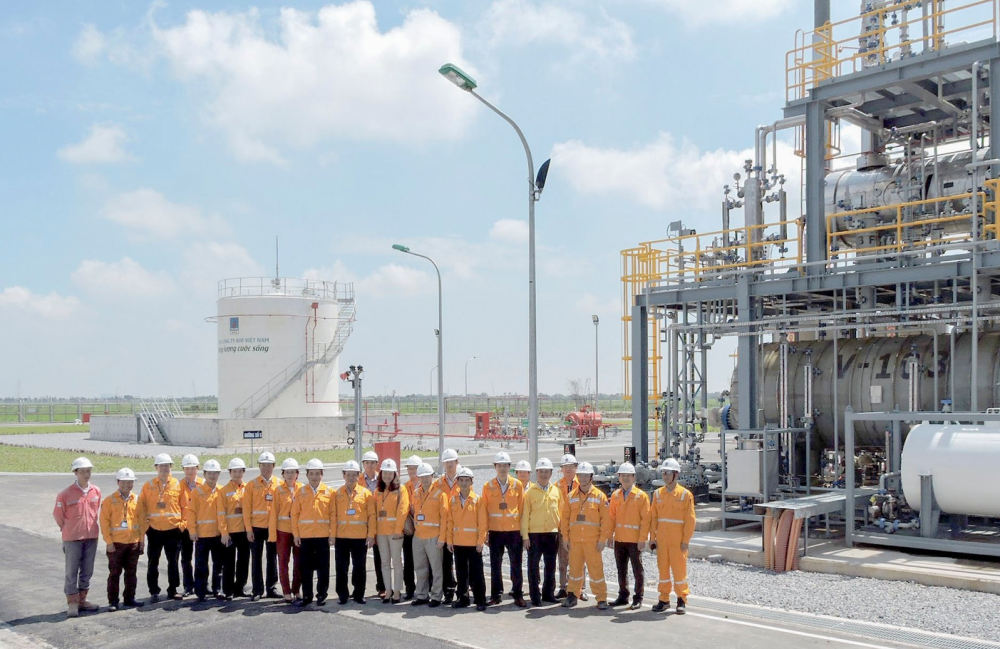 Lãnh đạo Petrovietnam/PV GAS tại công trình Hệ thống khí Hàm Rồng - Thái Bình