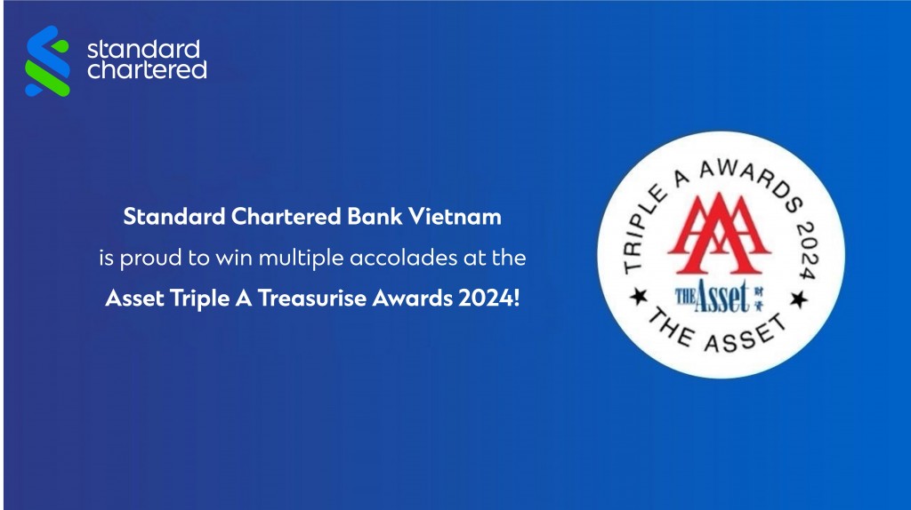 Standard Chartered giành nhiều giải thưởng tại The Asset Triple A Treasurise Awards 2024