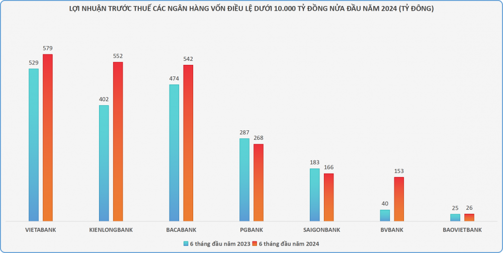 Các ngân hàng vốn điều lệ dưới 10.000 tỷ kinh doanh ra sao trong nửa đầu năm 2024?- Ảnh 2.