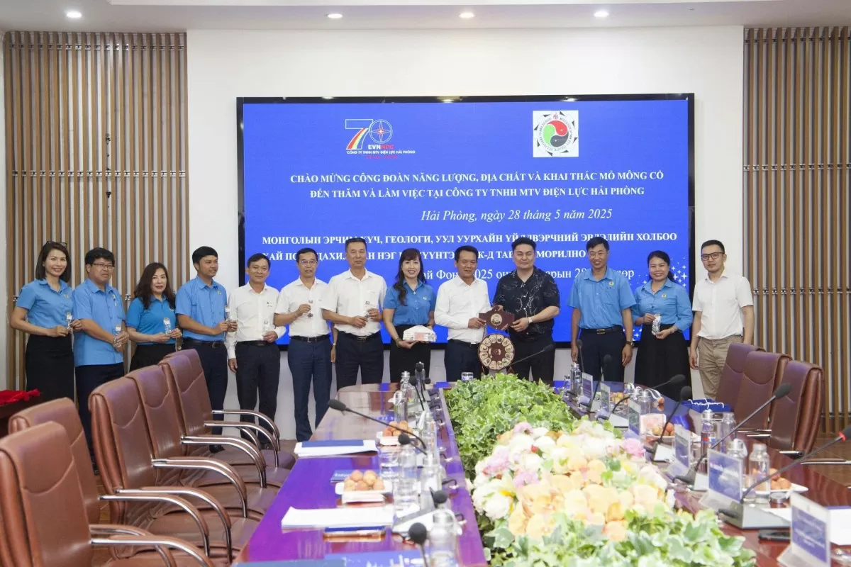 Công đoàn Năng lượng, Địa chất và khai thác Mỏ Mông Cổ thăm và làm việc tại Điện lực Hải Phòng Công đoàn Năng lượng, Địa chất và khai thác Mỏ Mông Cổ thăm và làm việc tại Điện lực Hải Phòng