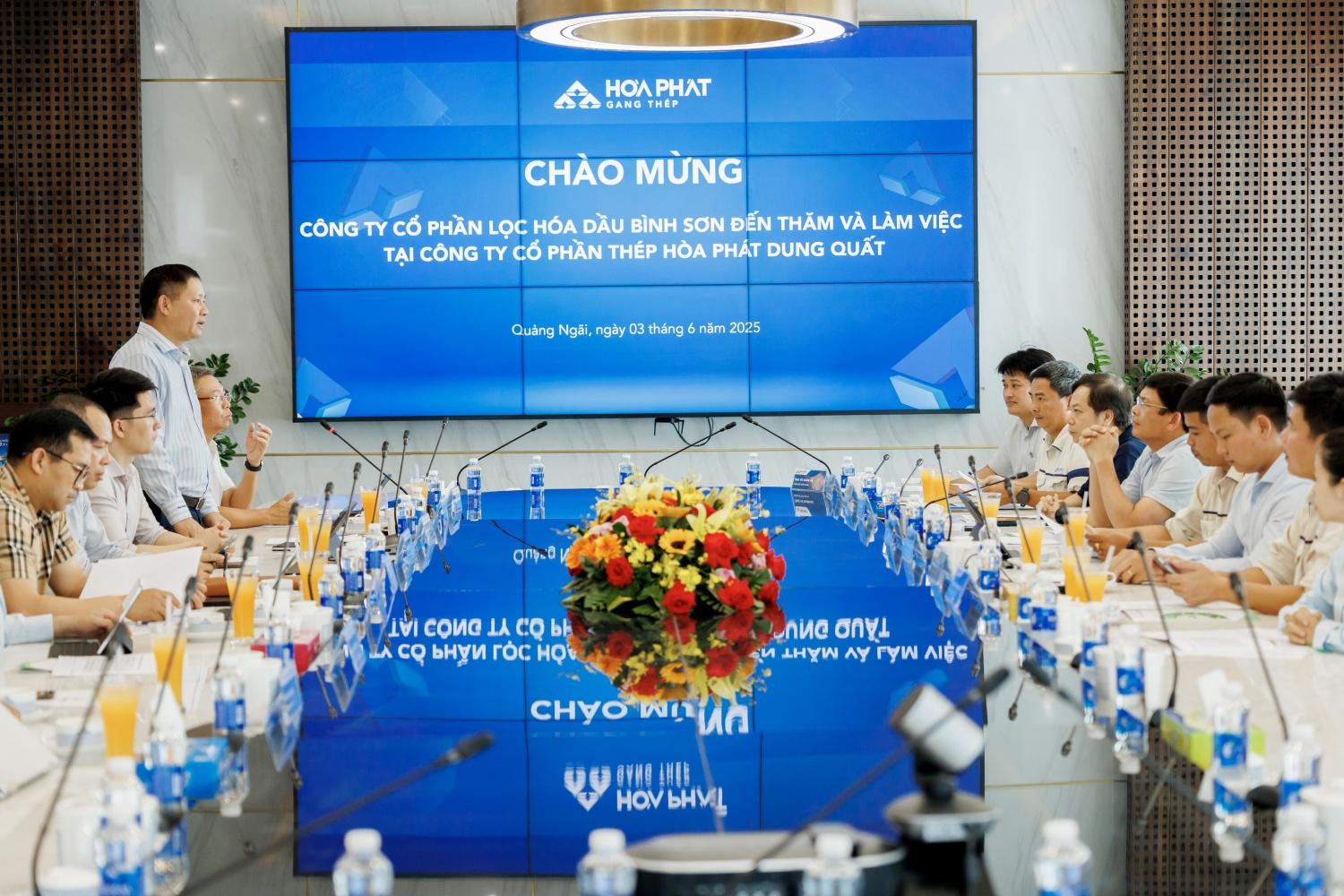 BSR và Hòa Phát Dung Quất thống nhất đẩy mạnh hợp tác trong các lĩnh vực LPG, kỹ thuật, bảo dưỡng, và cung ứng thiết bị. BSR và Hòa Phát Dung Quất thống nhất đẩy mạnh hợp tác trong các lĩnh vực LPG, kỹ thuật, bảo dưỡng, và cung ứng thiết bị.