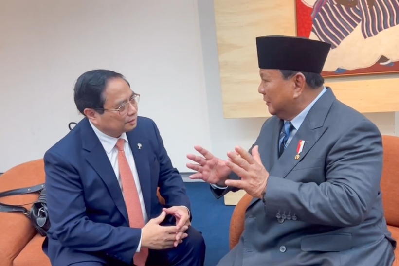 Thủ tướng Chính phủ Phạm Minh Chính gặp Tổng thống Indonesia Prabowo Subianto - Ảnh: VGP/Nhật Bắc