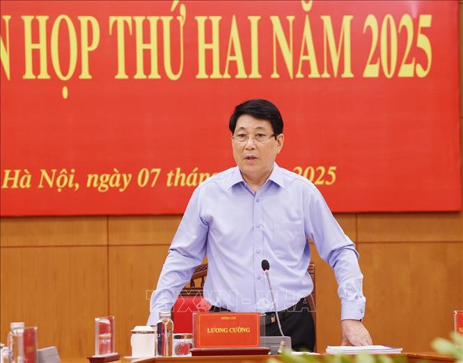 Chủ tịch nước Lương Cường, Trưởng Ban Chỉ đạo chủ trì Phiên họp.