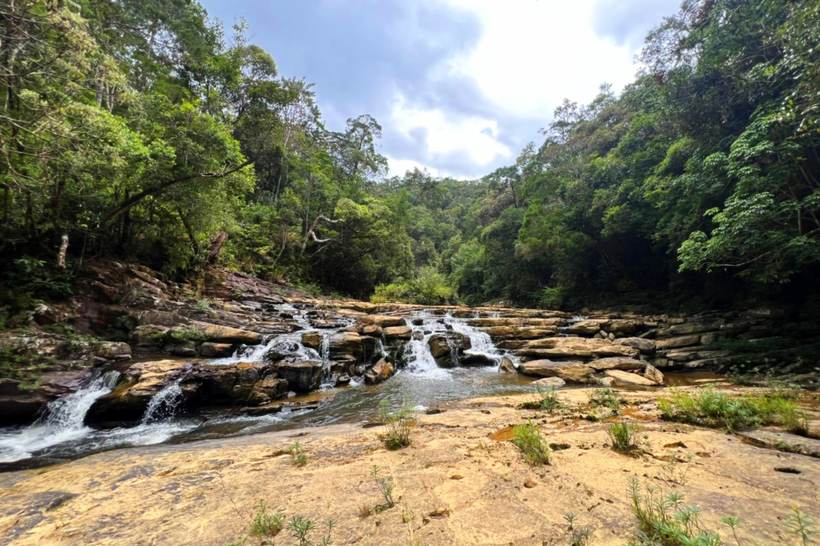 Thác thứ hai được đặt tên là Hơ Kook, nằm trong khu vực quản lý của Ban Quản lý rừng phòng hộ Thạch Nham, cách trung tâm xã 15 - 17km. Ảnh: UBND xã Kon Plông