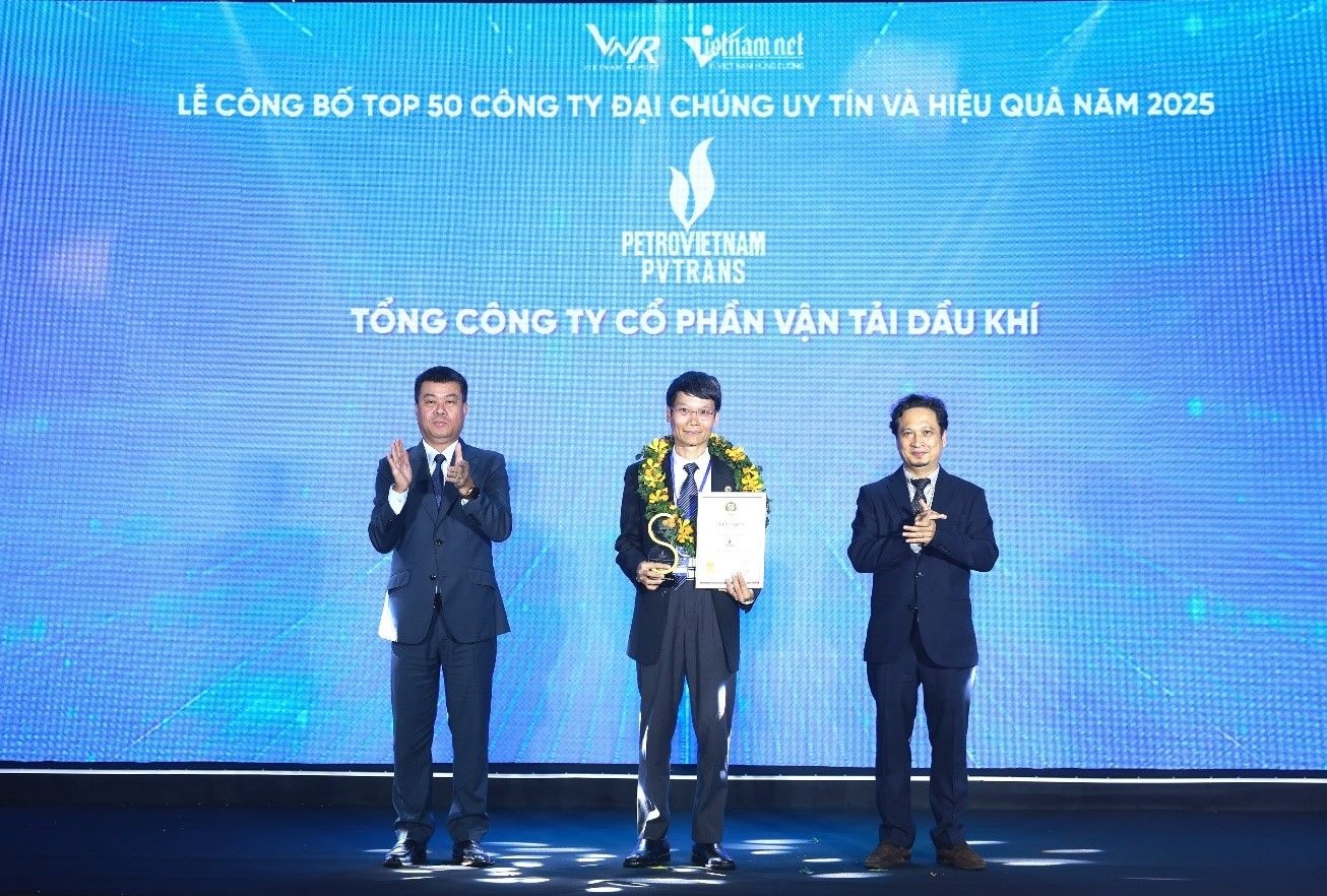 PVTrans được vinh danh trong Top 50 Công ty Đại chúng uy tín và hiệu quả năm 2025 PVTrans lọt Top 50 Công ty Đại chúng uy tín và hiệu quả năm 2025