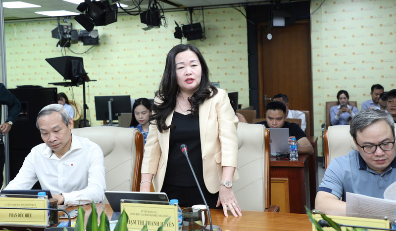 Bà Phạm Thị Thanh Huyền, Tổng biên tập Báo Đại biểu Nhân dân phát biểu