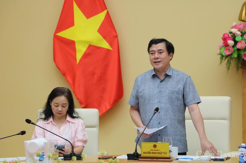 Thứ trưởng Bộ Công Thương Nguyễn Sinh Nhật Tân phát biểu tại hội thảo. Ảnh: Phong Lâm