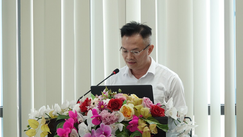 Ông Nguyễn Xuân Thắng, Chánh Văn phòng Sở Công Thương Thanh Hóa phát biểu tại hội nghị