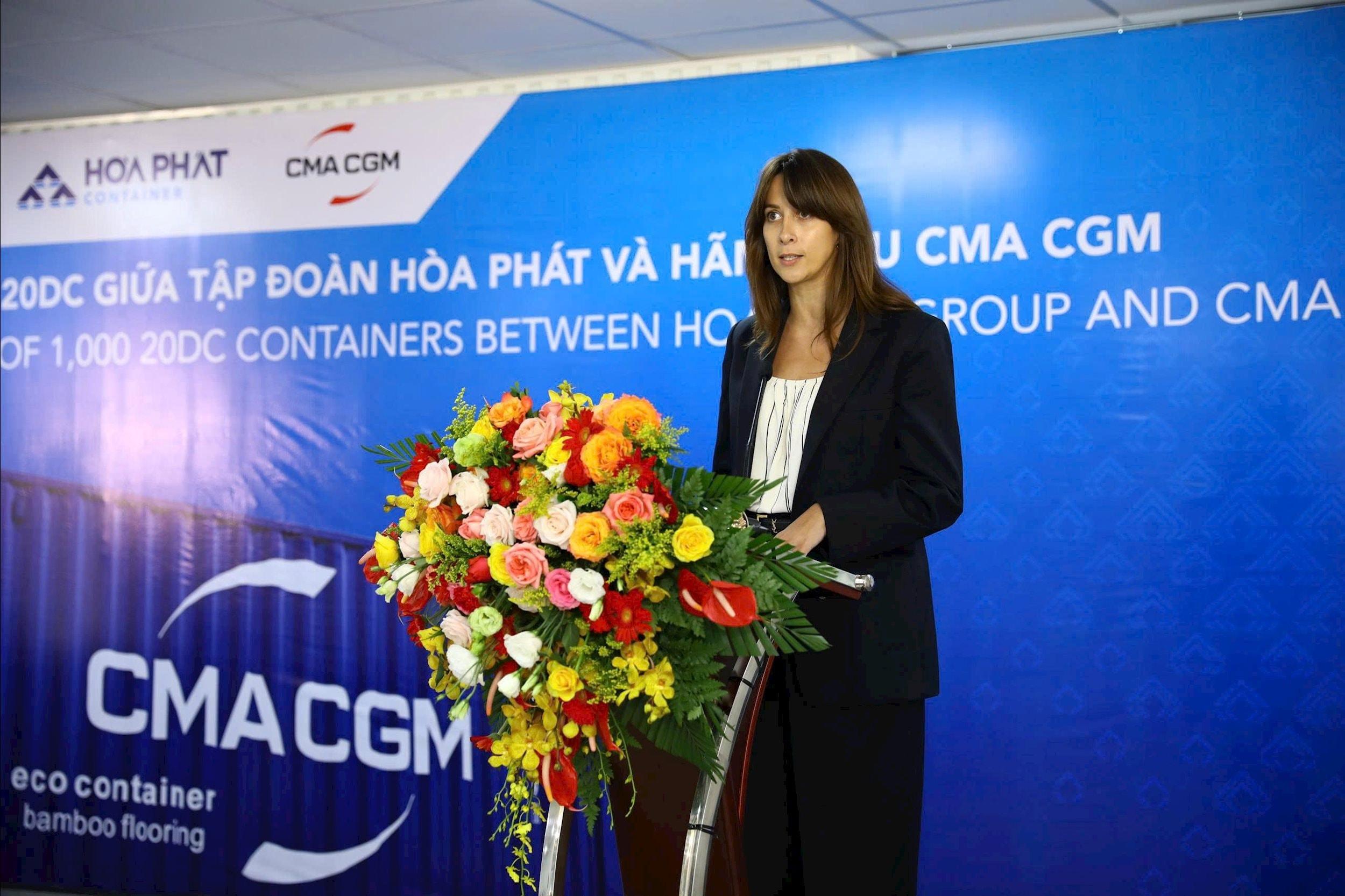 Bà Amelie Humphreys, Tổng Giám đốc CMA CGM Việt Nam chia sẻ