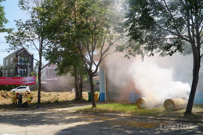 Toàn cảnh khu vực hiện trường rò rỉ Clo