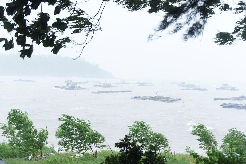 Sức gió tại xã đảo Nghi Sơn đang mạnh lên từng giờ