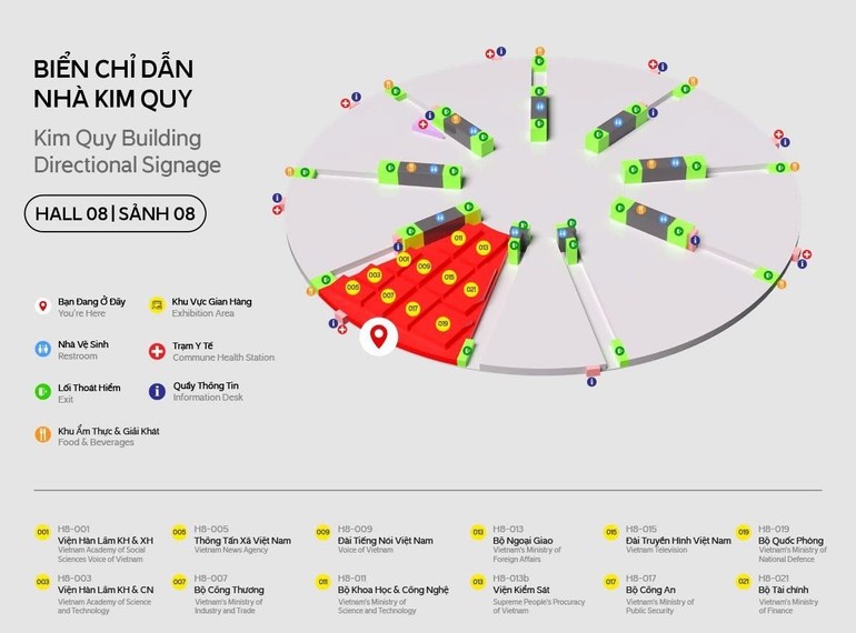 Sảnh 8 mang chủ đề Kiến tạo và Phát triển. Sảnh 8 mang chủ đề Kiến tạo và Phát triển.