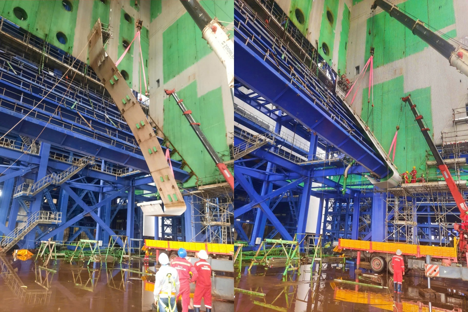 Dự án NMNĐ Long Phú 1: Lắp đặt vách lò hơi, bám sát tiến độ tổng thể