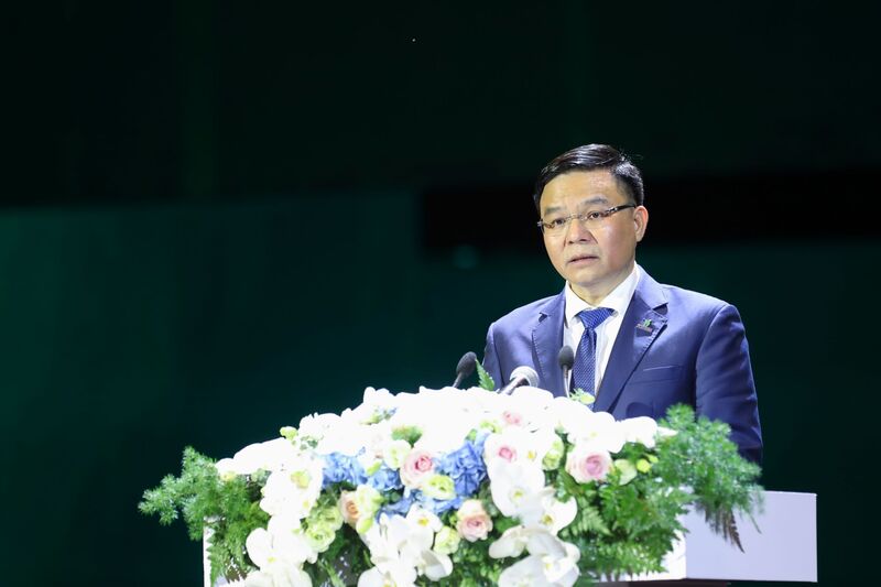 Chủ tịch Petrovietnam Lê Mạnh Hùng phát biểu tại lễ kỷ niệm.