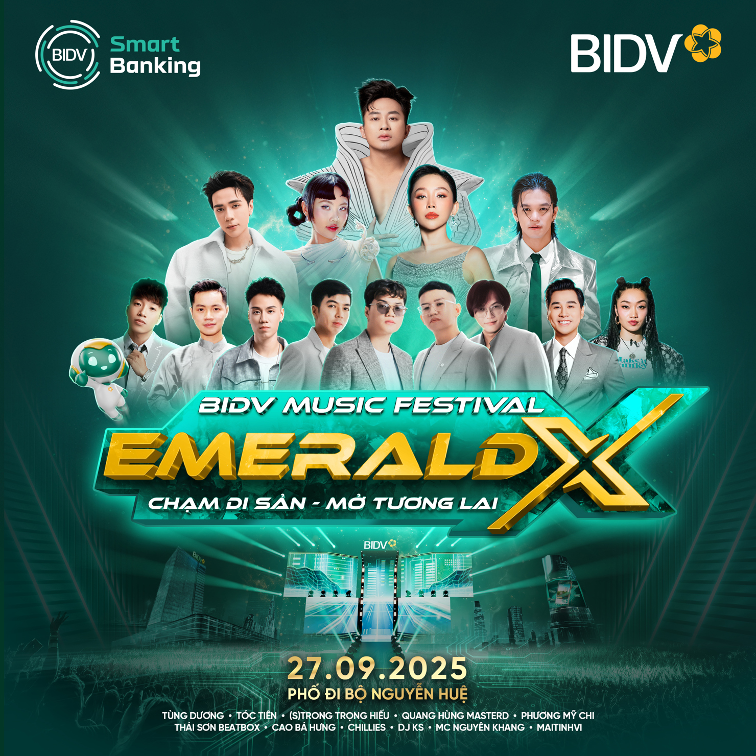 D&agrave;n nghệ sỹ tham gia đ&ecirc;m nhạc BIDV Music Festival &ndash; The Emerald X.