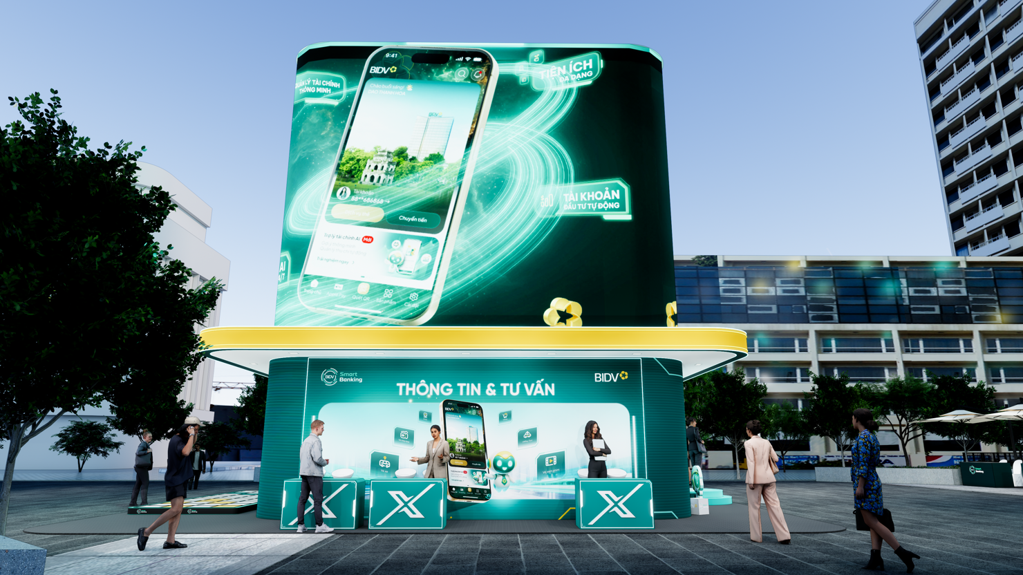 Booth BIDV SmartBanking giới thiệu Giao diện ho&agrave;n to&agrave;n mới của BIDV SmartBanking phi&ecirc;n bản X