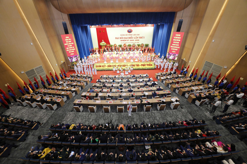 Toàn cảnh Đại hội Đảng bộ tỉnh Lào Cai lần thứ I nhiệm kỳ 2025 - 2030