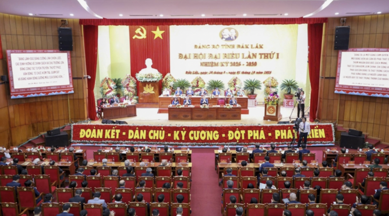 Toàn cảnh Đại hội Đảng bộ tỉnh Đắk lắk lần thứ I, nhiệm kỳ 2025 - 2030. Ảnh: TH