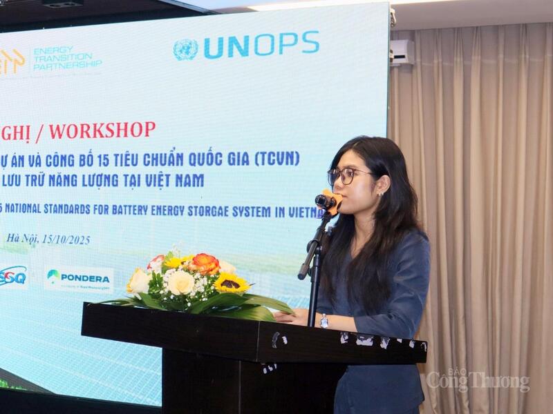 TS Nguyễn Ngọc Thuỷ - đại diện cho UNOPS và ETP phát biểu khai mạc Hội nghị. Ảnh: Phương Trang.