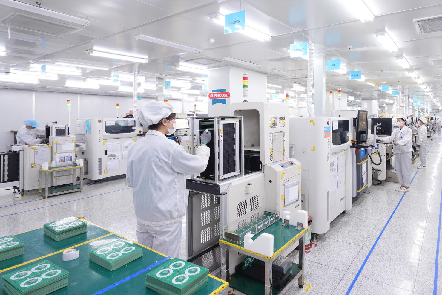 Nhà máy mạch điện tử Sunhouse Technologies, chuyên sản xuất bo mạch điện tử tại Hà Nội. (Ảnh: Sunhouse).