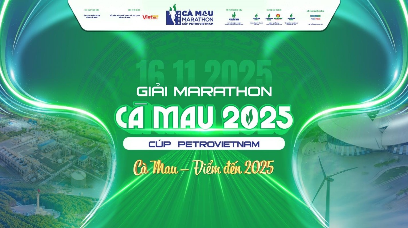 Bộ Race Kit của giải Marathon Cà Mau 2025 - Cup Petrovietnam: Sắc màu năng lượng từ Đất Mũi