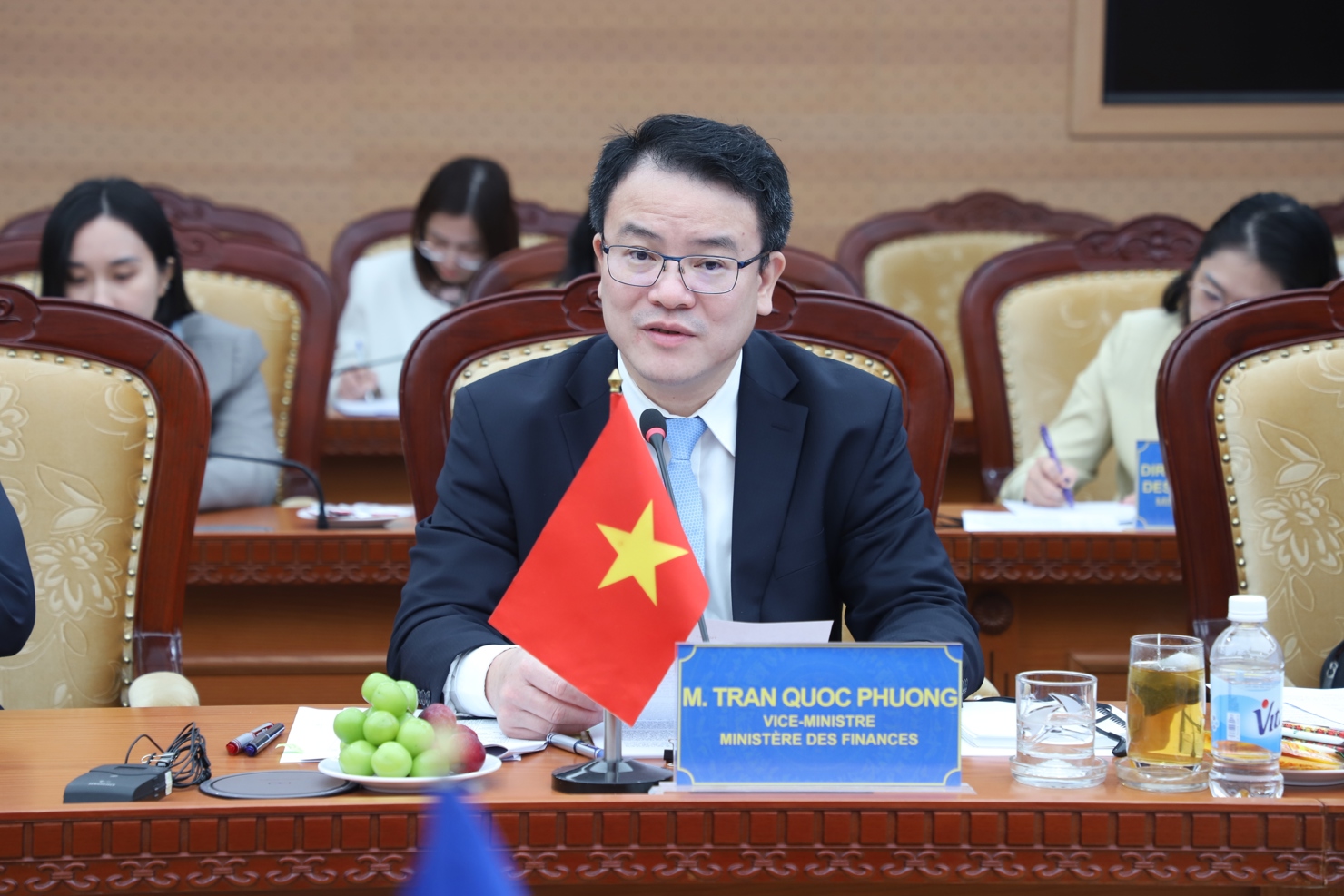 Thứ trưởng Bộ Tài chính Trần Quốc Phương phát biểu tại Diễn đàn Đối thoại cấp cao thường niên về kinh tế giữa Việt Nam - Pháp.