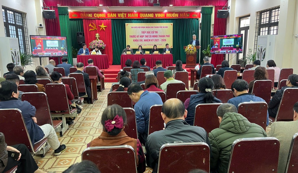 Hội nghị tiếp xúc cử tri tại điểm cầu phường Tây Mỗ. Hội nghị tiếp xúc cử tri tại điểm cầu phường Tây Mỗ.