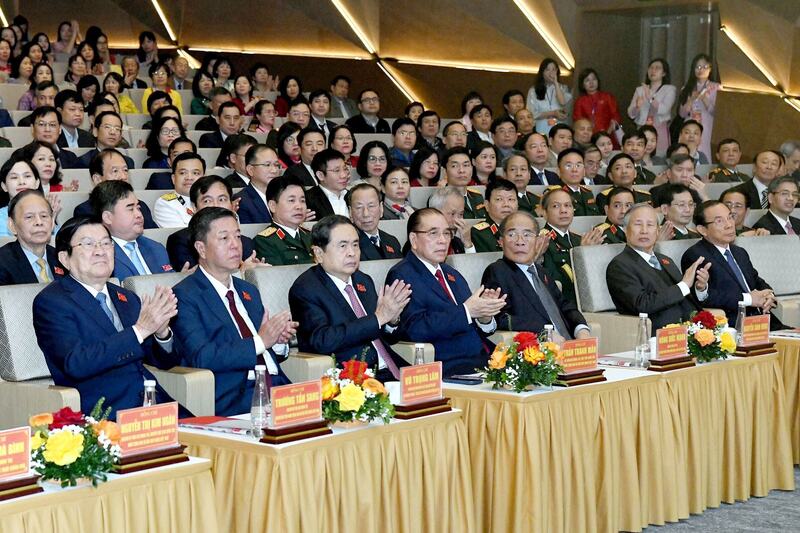 Các đại biểu tham dự Lễ kỷ niệm 80 năm Ngày truyền thống Nhà xuất bản Chính trị quốc gia Sự thật. Ảnh: Lâm Hiển