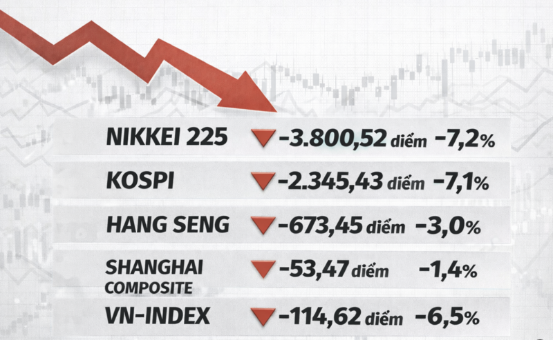 Chứng khoán châu Á lao đao trước "cơn bão" giá dầu (ghi nhận sáng 9/3). Ảnh chụp màn hình