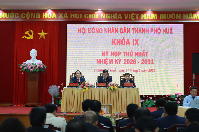 Quang cảnh kỳ họp HĐND khoá IX, kỳ hợp thứ nhất nhiệm kỳ 2026 - 2031 tại TP. Huế. Ảnh: Nguyễn Tuấn