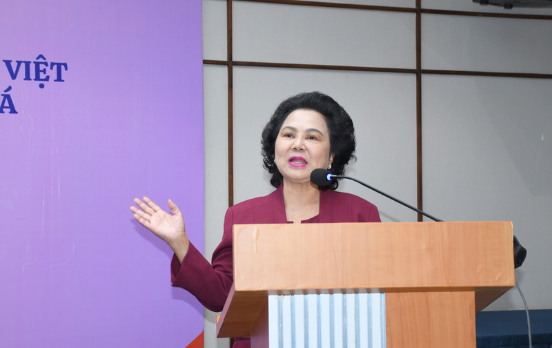 Bà Lý Kim Chi - Chủ tịch Hiệp hội Lương thực thực phẩm TP. Hồ Chí Minh. Ảnh: Minh Khuê.