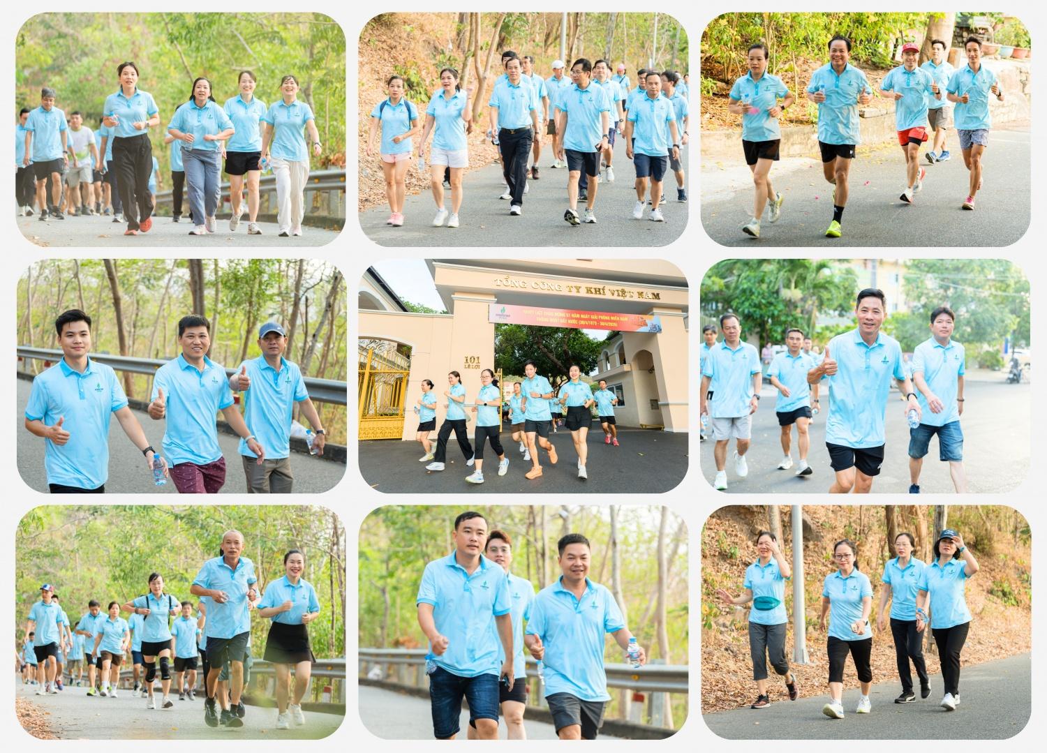 Lãnh đạo cùng CBCNV – NLĐ PV GAS tham gia hoạt động đi bộ chinh phục đỉnh Núi Lớn