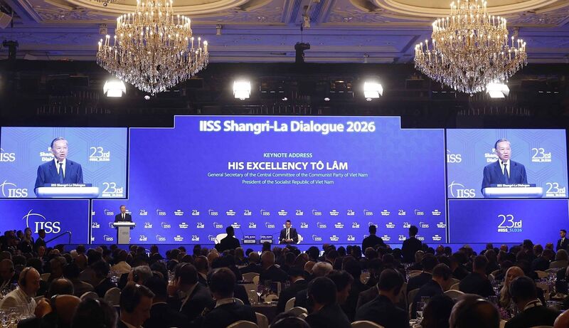 Tổng Bí thư, Chủ tịch nước Tô Lâm phát biểu dẫn đề tại Đối thoại Shangri-La lần thứ 23, ngày 29/5/2026. Ảnh: TTXVN