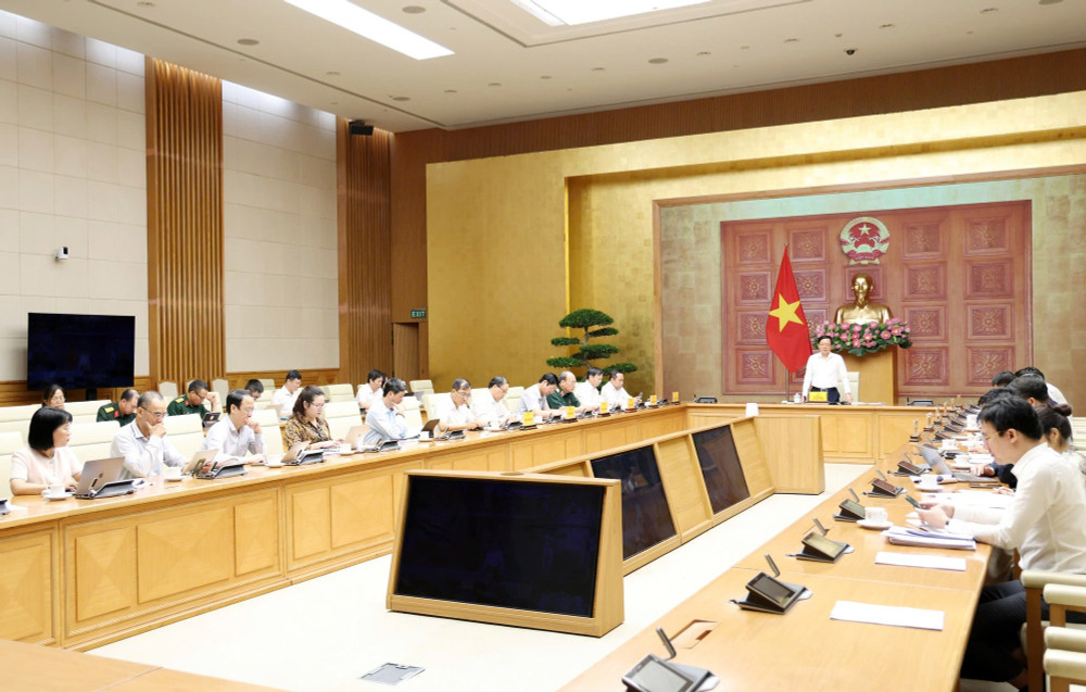 Hội nghị sơ kết tình hình thực hiện Công điện 38/CĐ-TTg ngày 5/5/2026 của Thủ tướng Chính phủ về tập trung chỉ đạo thực hiện quyết liệt các giải pháp đấu tranh, ngăn chặn, xử lý hành vi xâm phạm quyền sở hữu trí tuệ. Ảnh: VGP 2aoboqaesf2rhh4njtrg8i9tg7jxxqvee9c4gaxo-17803768991441592383751-8745.jpg