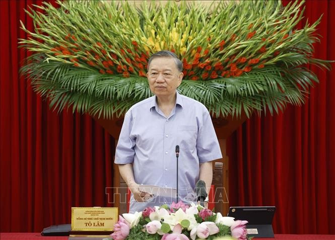 Tổng Bí thư, Chủ tịch nước Tô Lâm phát biểu chỉ đạo. Ảnh: Thống Nhất/TTXVN Tổng Bí thư, Chủ tịch nước Tô Lâm phát biểu chỉ đạo. Ảnh: Thống Nhất/TTXVN