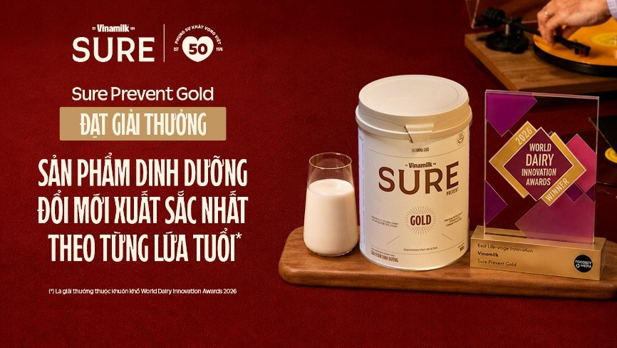 Vượt qua nhiều đối thủ lớn trên thế giới, Vinamilk Sure Prevent Gold vừa xuất sắc được vinh danh là