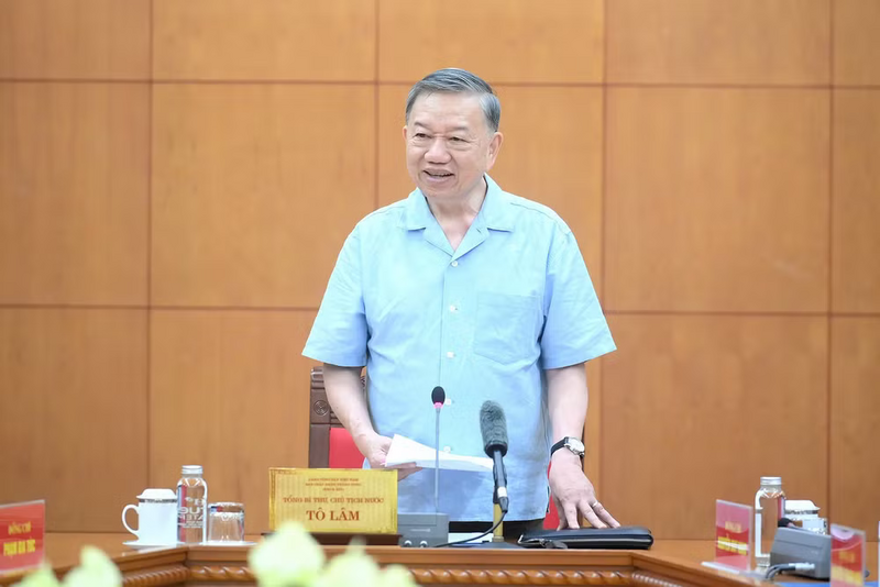 Tổng Bí thư, Chủ tịch nước Tô Lâm phát biểu tại cuộc làm việc. Ảnh: Đăng Khoa