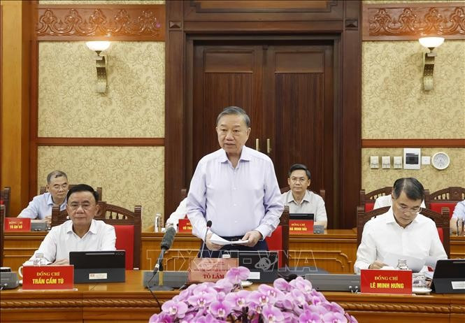 Tổng Bí thư, Chủ tịch nước Tô Lâm phát biểu chỉ đạo tại phiên họp Ban Chỉ đạo Trung ương về phát triển khoa học, công nghệ, đổi mới sáng tạo và chuyển đổi số. Ảnh: Thống Nhất/TTXVN Tổng Bí thư, Chủ tịch nước Tô Lâm phát biểu chỉ đạo tại phiên họp Ban Chỉ đạo Trung ương về phát triển khoa học, công nghệ, đổi mới sáng tạo và chuyển đổi số. Ảnh: Thống Nhất/TTXVN